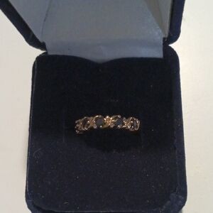 Avon 10k Gold Diamond and Topaz Anniversary Women's Ring Size 6